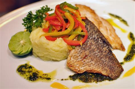 248 Cafebar Pan Fried Sea Bass Fillet With Mashed Potato At