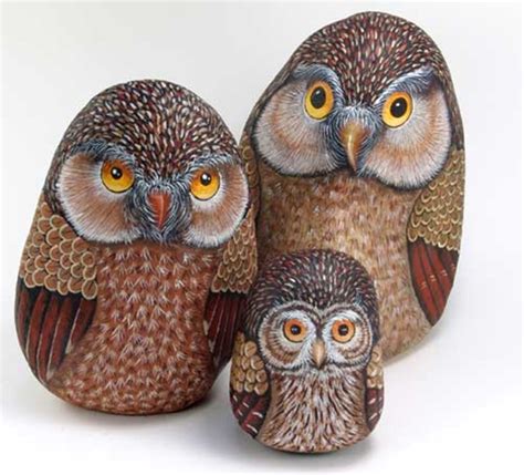 40 Cute Pictures of Animals painted on Rocks - Hobby Lesson