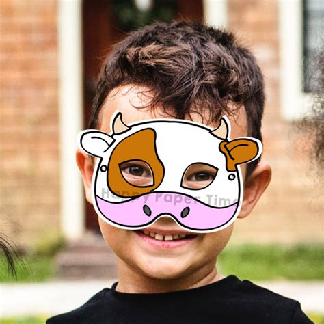 Cow Paper Mask Printable Farm Animal Craft Activity Costume | Made By Teachers