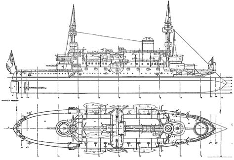 French Pre Dreadnought Battleship Hoche 1886