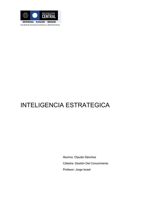 Trabajo Inteligencia Estrategica Pdf