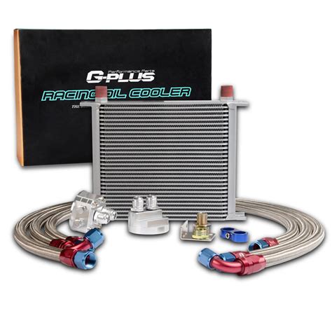 G Plus 30 Row An10 10an Universal Aluminum Engine Transmis Sion Oil Cooler Kit Oil Filter