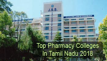 Top Pharmacy Colleges In Tamil Nadu 2018 List Rating