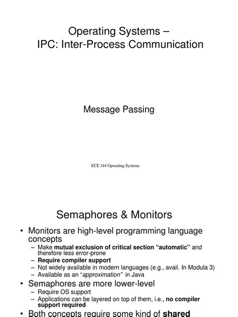 Operating Systems Ipc Inter Process Communication Message Passing Pdf Message Passing