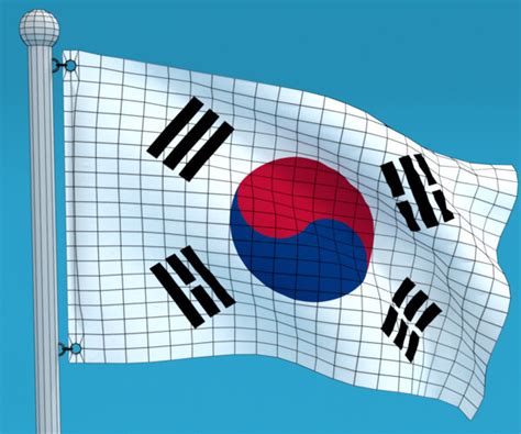 ArtStation - Low Poly Seamless Animated South Korea Flag | Game Assets