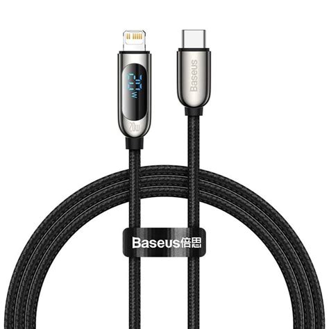 Baseus Display Fast Charging Type C To IP Charging Cable 20W 1M