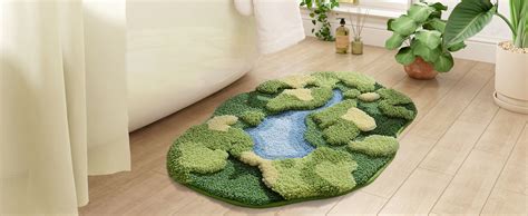 Dexi Moss Bath Mat Ultra Thick Soft Green Bathroom Rug