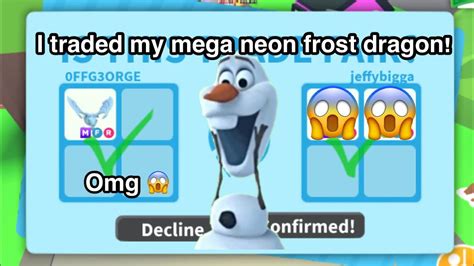 Trading My Mega Neon Frost Dragon In Roblox Adopt Me YouTube