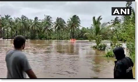 Severe Flood Hits Karnataka India After 17 Inches Of Rain In 24 Hours