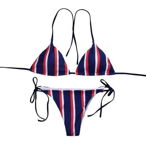 New Swimwear Playsuits Women S Striped Bikini Beachwear Swimsuit Push