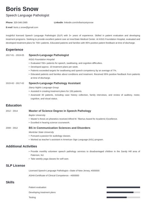 Speech Pathologist Resume (SLP) Resume Examples & Tips