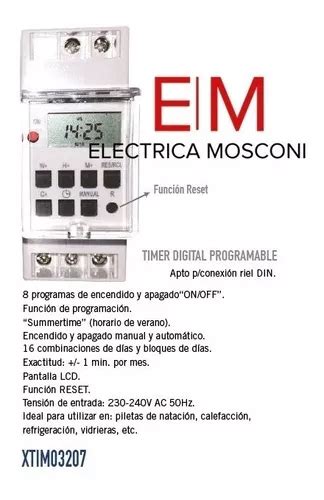 Temporizador Timer Programable Digital Riel Din Zurich W