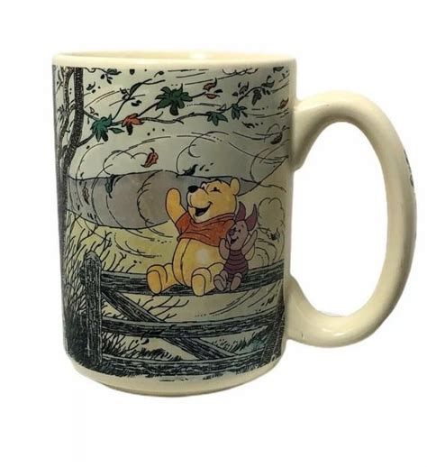 Disney Windy Day Winnie The Pooh Piglet Tigger Coffee Mug Vintage 1980