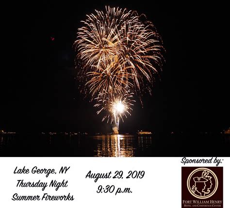 Fort William Henry Sponsors August 29 Fireworks - Lake George Regional ...