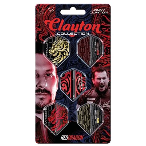 RED DRAGON JOHNNY CLAYTON DART FLIGHT COLLECTION CARD