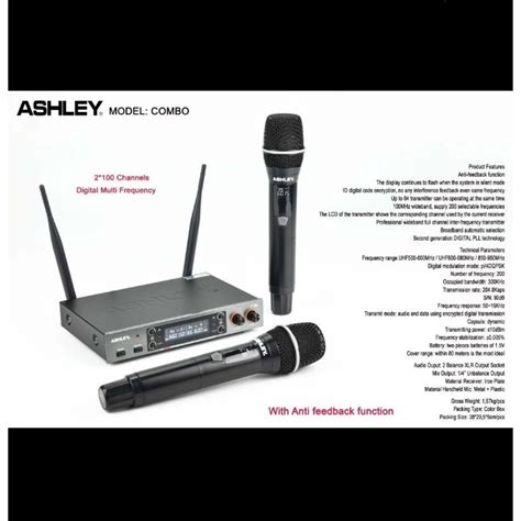 Jual MIC WIRELESS ASHLEY COMBO MICROPHONE ORIGINAL Shopee Indonesia