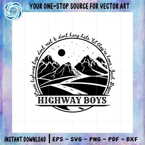 Zach Bryan Highway Boys Country Music Svg Cutting Files