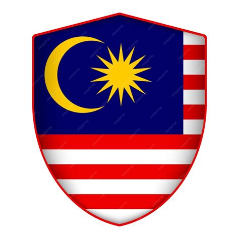 Premium Vector Malaysia Flag In Shield Shape Vector Illustration