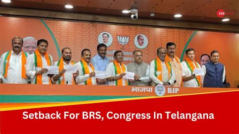 4 BRS Leaders 1 From Congress Join BJP In Telangana Ahead Of Lok Sabha