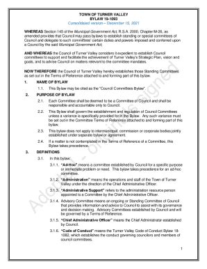 Fillable Online Town Of Turner Valley Bylaw A Bylaw To Fax