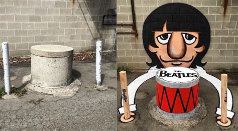 Cool Ringo Street Art, Before & After : r/beatles