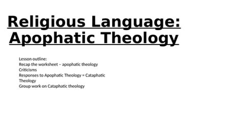 Apophatic Theology: 3 Lessons and Evaluation | Teaching Resources