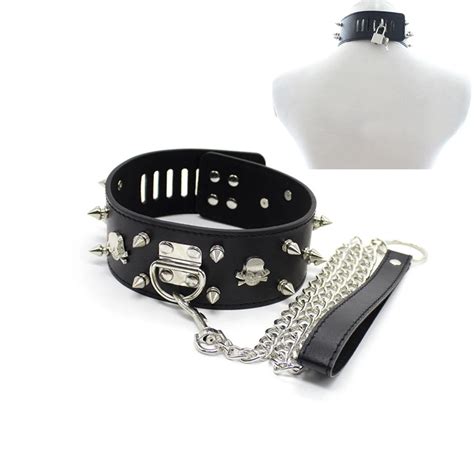 Buy Camatech Pu Leather Metal Rivets Slave Neck Collar