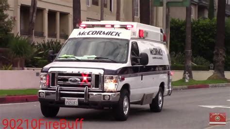 Mccormick Ambulance 401 Lacofd Squad 8 Transporting Code 3 Youtube