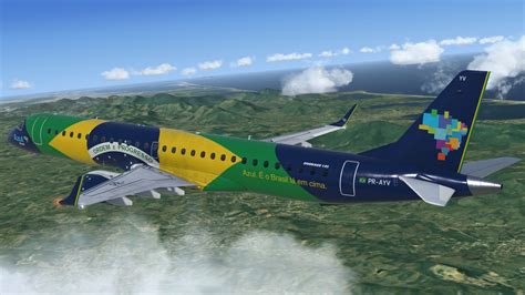 Texturas Brasileiras Azul Linhas Aéreas Brasileiras PR AYV Embraer 195