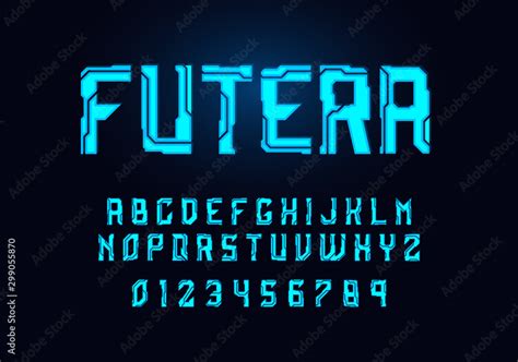 Tech Hologram Alphabet Font In Sci Fi Style Typography Modern Space Cyber Font Set For Logo