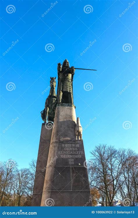 Vilnius Lithuania January 06 2017 Bronze Monument To Grand Duke