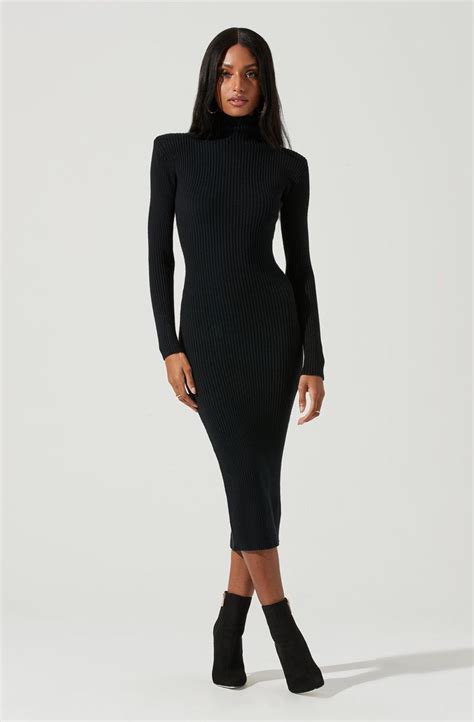 Abilene Long Sleeve Turtleneck Midi Sweater Dress Sweater Dress Midi