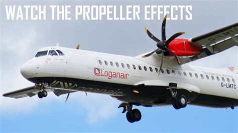 4K CLOSE UP Loganair ATR 72 600 Landing At London Heathrow Aviation