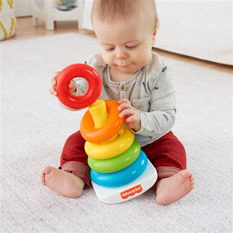 Brinquedos Bebe Fisher Price - Mattel Brinquedo de Empilhar Bebê Fisher-Price Rock-A-Stack, Base Roly ...