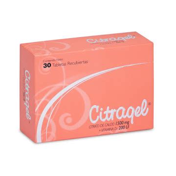 Citragel Citrato De Calcio Vitamina D3 1500mg 200UI Procaps Caja X 30