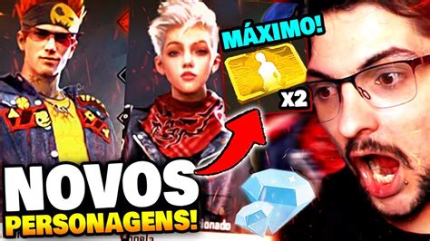 Testamos Os NOVOS PERSONAGENS NO LEVEL MAXIMO Free Fire YouTube