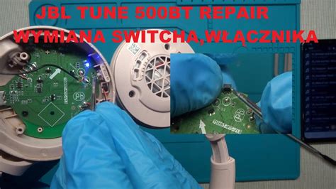 JBL TUNE 500BT uszkodzony włącznik switch repair YouTube