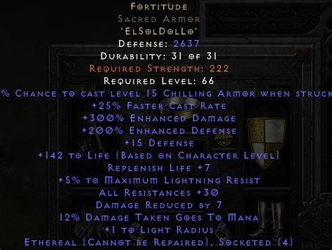 Perfect Rolled Eth Sacred Armor Fortitude Topic D2jsp