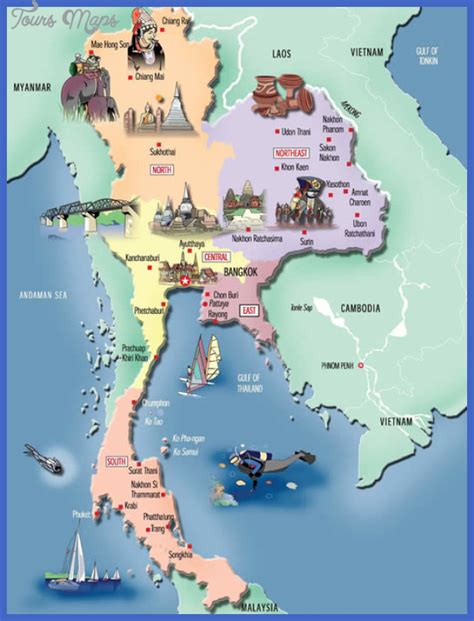 Thailand Map Tourist Attractions Map Travel Holiday Vacations