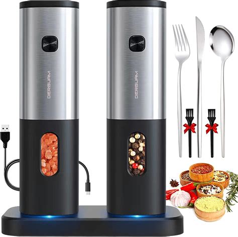 Amazon Rechargeable Electric Salt And Pepper Grinder Set With