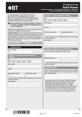 Fillable Online Bt Investment Funds Switch Request Form Fax Email Print