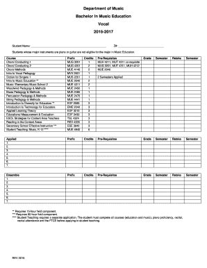 Fillable Online Bachelor in Music Education Fax Email Print - pdfFiller