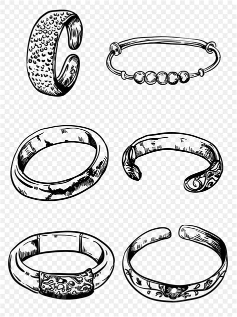 Hand Drawn Drawing Vector Design Images Bracelet Realistic Black And