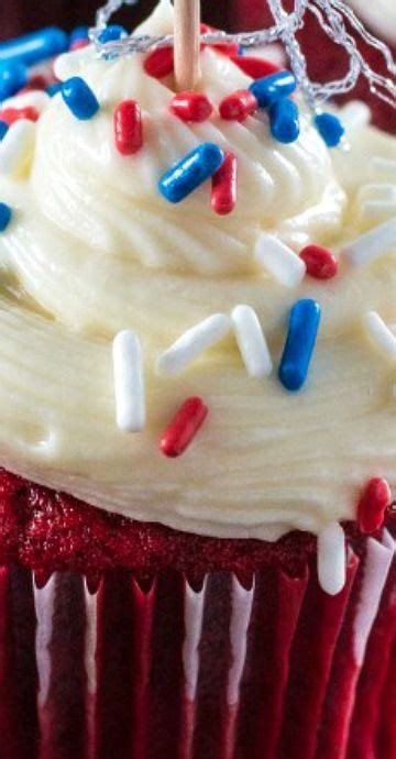 Patriotic Red Velvet Cupcakes Food Red Velvet Cupcakes Fourth Of