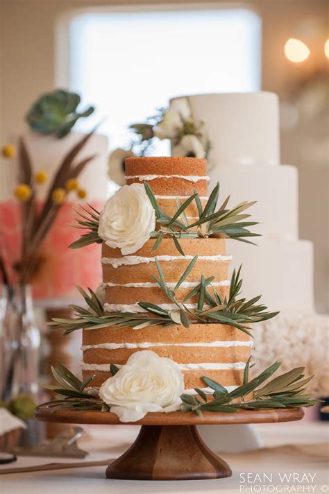 Olive Branches Ivory Garden Rose Naked Cake Whim Florals Thistlewood