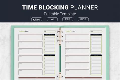 Time Blocking Planner Graphic by JUNDI · Creative Fabrica