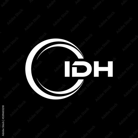 IDH letter logo design with black background in illustrator, cube logo, vector logo, modern ...