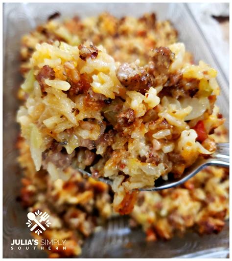 Sausage And Rice Casserole Julias Simply Southern