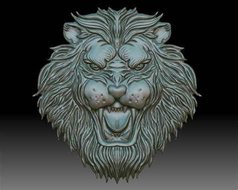 Lion Head 3D Bas Relief For CNC Router 3D Model 3D Printable CGTrader