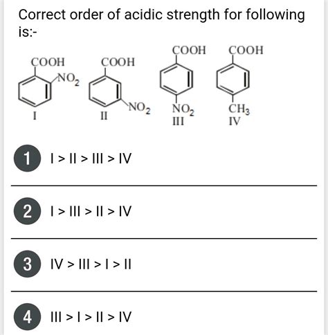 Correct Order Of Acidic Strength